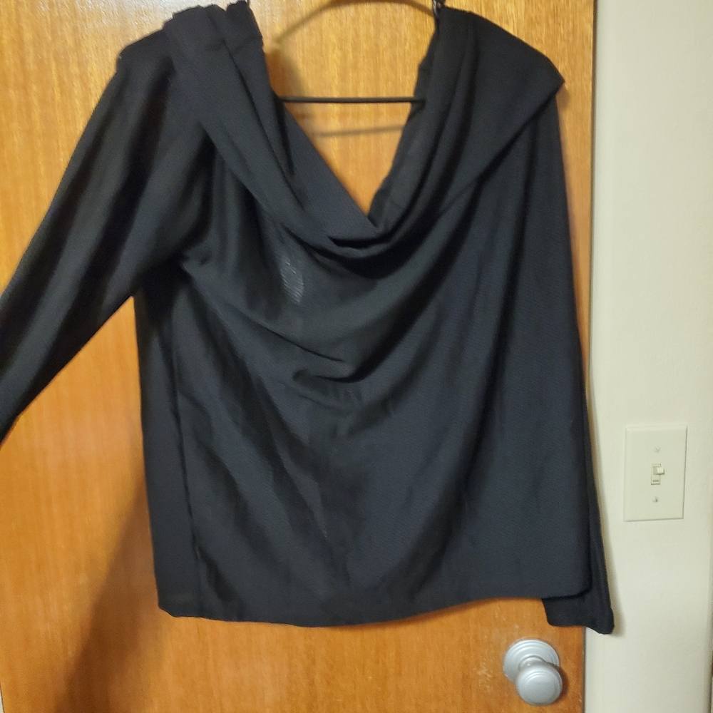 Fabletics Demi Lovato Annabelle Long-Sleeve Top, XL, Black, Cowl Neck, NWT,